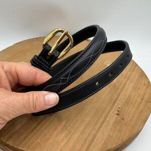 3/4" Fancy Stitched English Show Belt Tory Leather Style 2376- Black Size 28